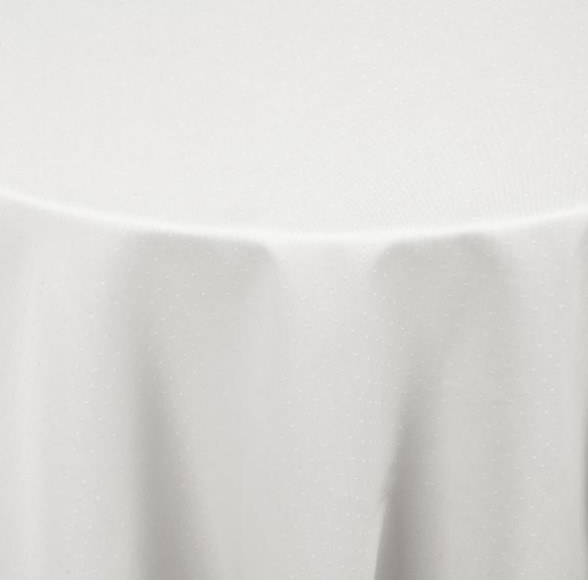 Round tablecloth diam. 270cm in white cotton rental in Milan Italy